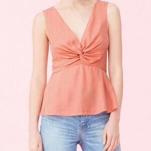 New Rebecca Taylor Silk Blend Dot Front Twist Sunset Tank Top/Blouse NWT Size 12